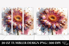 20 Oz Tumbler Sublimation | Gerbera Watercolor Splash Product Image 1
