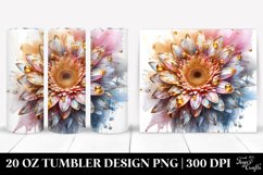 20 Oz Tumbler Sublimation | Gerbera Watercolor Splash Product Image 1