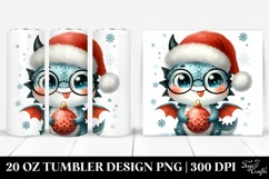 Cute Dragon with Santa Hat, High-Quality 20 Oz Tumbler Product Image 1
