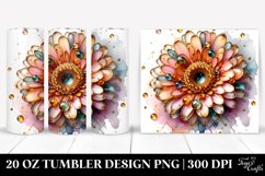 20 Oz Tumbler Sublimation | Gerbera Watercolor Splash Product Image 1