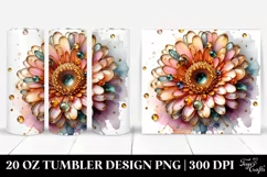 20 Oz Tumbler Sublimation | Gerbera Watercolor Splash Product Image 1