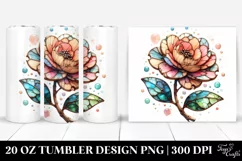 Abstract Wooden Camellia Tumbler Product Image 1