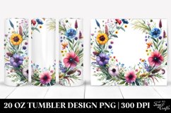 Centered Watercolor Wild Flowers | 20 oz Tumbler Product Image 1