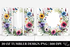 Centered Watercolor Wild Flowers | 20 oz Tumbler Product Image 1