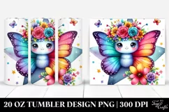 cute Butterfly Sitting on Star | 20 oz Tumbler Product Image 1
