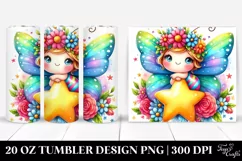 cute Butterfly Sitting on Star | 20 oz Tumbler Product Image 1