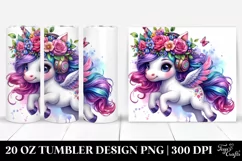 Cute Unicorn Jumping Tumbler Design Product Image 1