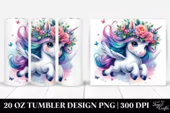 Cute Unicorn Jumping Tumbler Design Product Image 1
