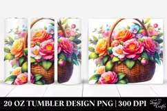 Vibrant Colorful Basket Camellia | 20 Oz Tumbler Product Image 1