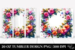 20 Oz Tumbler Sublimation | Colorful Watercolor Frame with Product Image 1