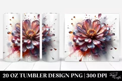 Abstract Glossy Zinnia | 20 Oz Tumbler Product Image 1