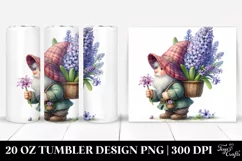 Detailed Small Gnome Hyacinth Bouquet 20 Oz Tumbler Product Image 1