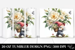 Detailed Small Gnome Gardenia Bouquet 20 Oz Tumbler Product Image 1