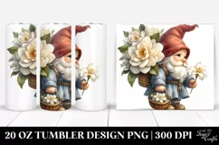 Detailed Small Gnome Gardenia Bouquet 20 Oz Tumbler Product Image 1
