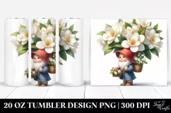 Detailed Small Gnome Gardenia Bouquet 20 Oz Tumbler Product Image 1