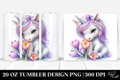 Cute Baby Unicorn Crocus 20 Oz Tumbler Product Image 1