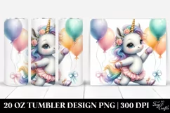 Baby Unicorn Balloon Pose | 20 Oz Tumbler Product Image 1