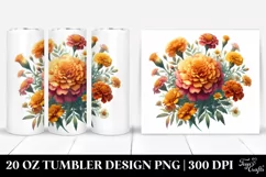 Colorful Marigold Bouquet | 20 oz Tumbler Product Image 1