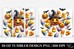 Funny Halloween Candy Corn Clipart | 20 oz Tumbler Product Image 1
