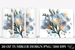 20 Oz Tumbler Sublimation | Glossy Freesia with Golden Product Image 1