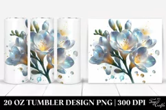 20 Oz Tumbler Sublimation | Glossy Freesia with Golden Product Image 1