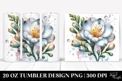 20 Oz Tumbler Sublimation | Glossy Freesia with Golden Product Image 1