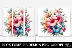 Colorful Hibiscus Bouquet | 20 oz Tumbler Product Image 1