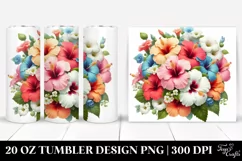 Colorful Hibiscus Bouquet | 20 oz Tumbler Product Image 1