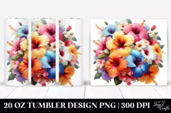 Colorful Hibiscus Bouquet | 20 oz Tumbler Product Image 1