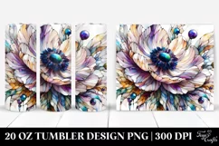 Stained Anemone with Marble Splash | 20 Oz Tumbler Product Image 1