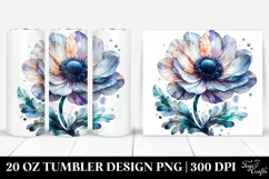 Stained Anemone with Marble Splash | 20 Oz Tumbler Product Image 1