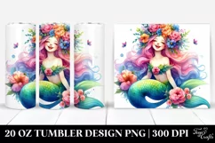 Smiling Mermaid Drawing | 20 oz Tumbler Product Image 1