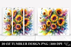 Vibrant Sunflowers Watercolor Tumbler Design Product Image 1
