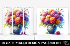 20 Oz Tumbler Sublimation | Colorful Vibrant Watercolor Vase Product Image 1