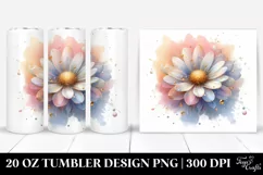 Abstract Pastel Shiny Daisy Golden | 20 oz Tumbler Product Image 1