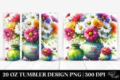 Colorful Vibrant Daisy Vase | 20 Oz Tumbler Product Image 1