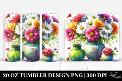 Colorful Vibrant Daisy Vase | 20 Oz Tumbler Product Image 1