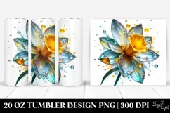 20 Oz Tumbler Sublimation | Shiny Daffodil with Metallic Product Image 1