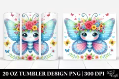 Cute Butterfly,Flower Crown,Watercolor | 20 oz Tumbler Product Image 1