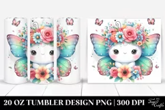 Cute Butterfly,Flower Crown,Watercolor | 20 oz Tumbler Product Image 1