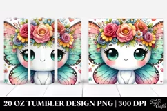 Cute Butterfly,Flower Crown,Watercolor | 20 oz Tumbler Product Image 1