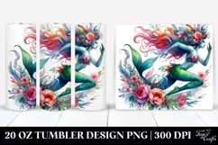 Running Mermaid Drawing | 20 oz Tumbler Product Image 1