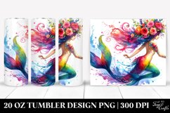 Running Mermaid Drawing | 20 oz Tumbler Product Image 1