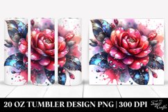 20 Oz Tumbler Sublimation | Shiny Camellia with Metallic Product Image 1