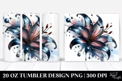 20 Oz Tumbler Sublimation | Glossy Lily with Metallic Product Image 1
