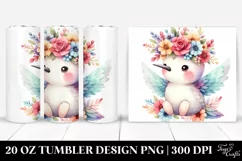 Cute Hummingbird with Flower Crown 20 Oz Tumbler Product Image 1