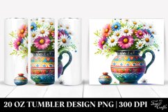 20 Oz Tumbler Sublimation | Colorful Vibrant Watercolor Vase Product Image 1