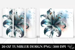 20 Oz Tumbler Sublimation | Glossy Lily with Metallic Product Image 1