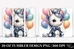 Colorful Baby Unicorn Balloon | 20 Oz Tumbler Product Image 1