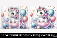 Colorful Baby Unicorn Balloon | 20 Oz Tumbler Product Image 1
